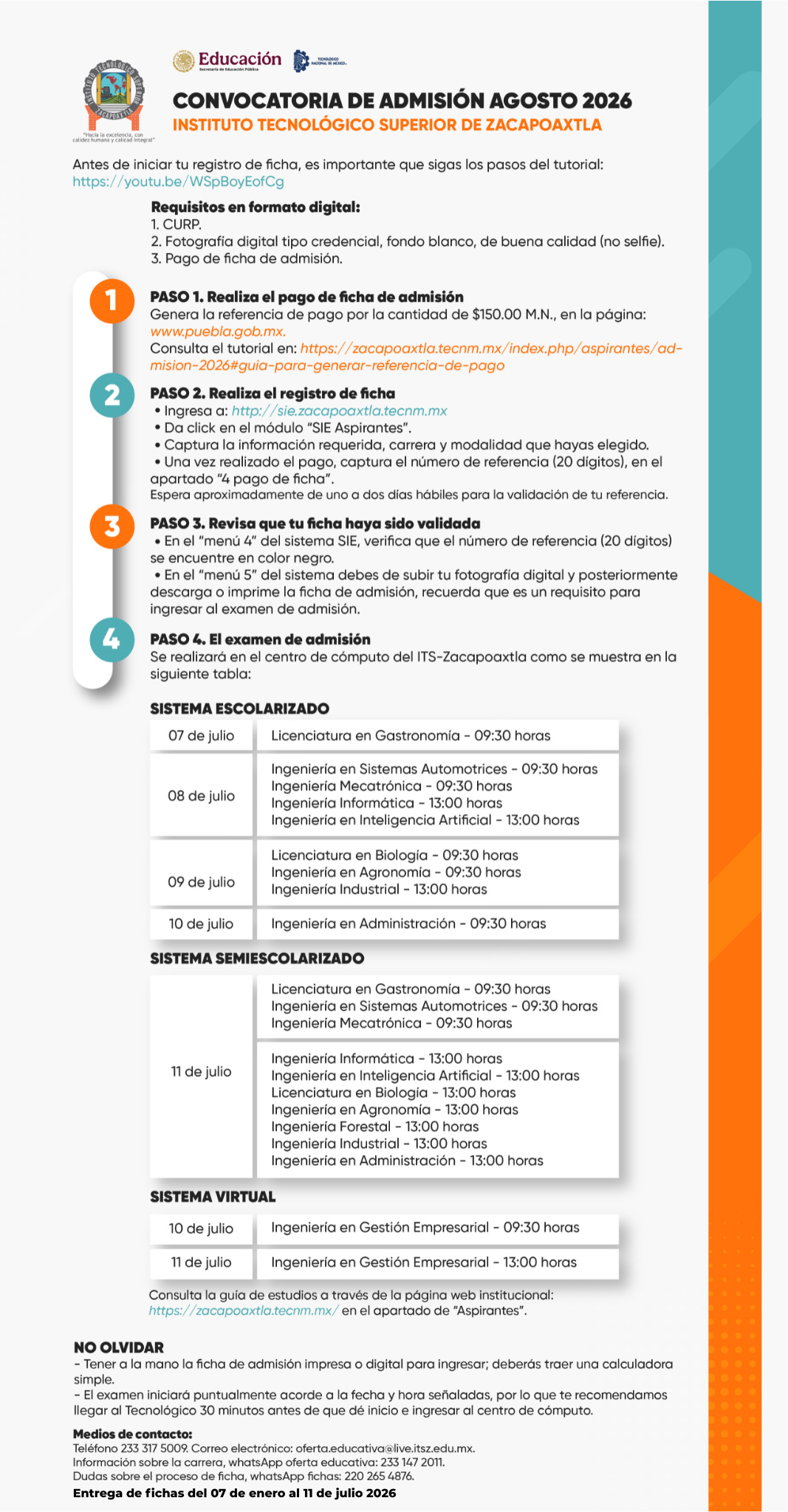 Admisión 2026