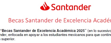 Beca Santander Excelencia Académica 2025