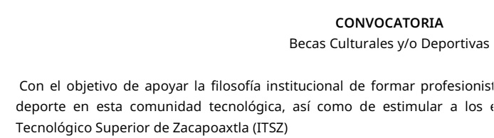 Convocatoria - Becas Culturales y/o deportivas