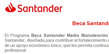 Beca Santander Media Manutención 2025