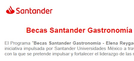 Becas Santander Gastronomía - Elena Reygadas 2026