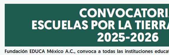 Convocatoria - Escuelas por la tierra México 25-26